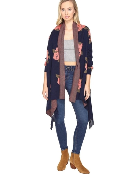 BB Dakota Sweaters - Revolve BB Dakota Malone Floral Fringe Cardigan Sm